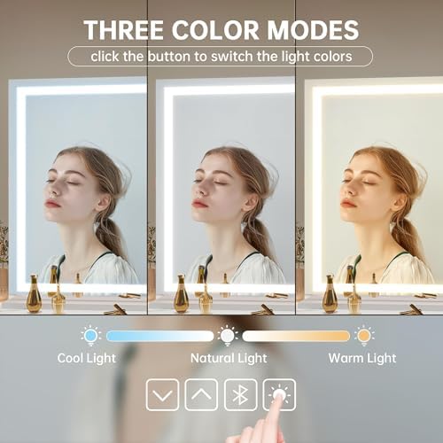 Hasipu Vanity Mirror with Lights, Lighted Makeup Mirror with Dimmable 3 Modes - Image 3