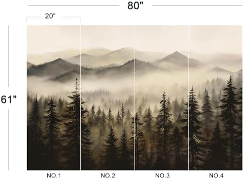 Moody Vintage Foggy Pine Forest Mountain Landscape Wallpaper - Image 5