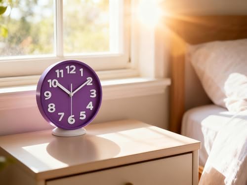 JENLYSTIME 8 Inch Vibrant Purple Modern Wall Clock - Image 5