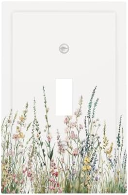 Decorative Light Switch Cover Boho Wildflower Green Leaves Rustic Floral by Lightswitchcovers