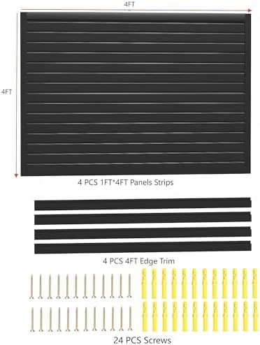 4x4FT Slat Wall Panels Garage Wall Organizer Tool Organizer Slat Board PVC Wall - Image 2