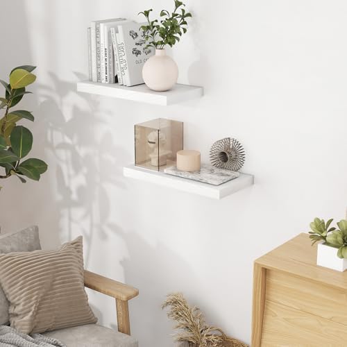 Fun Memories 16 Inch Long Floating Shelves in White, 9.3 Inch Deep Floating - Image 2