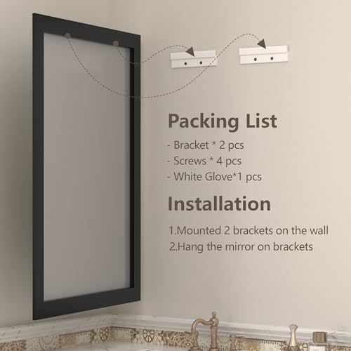 30x36 Inch Black Bathroom Mirror - Image 6