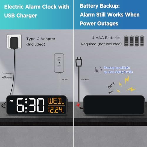 Peakeep Large Display Digital Alarm Clock - Image 5