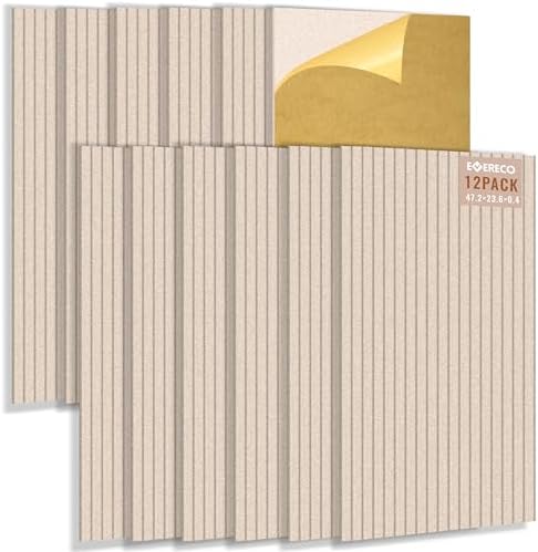 EVERECO 12 Pack Large Acoustic Wall Panels, 47.2 x 23.6 x 0.4 Inch, by Unknown