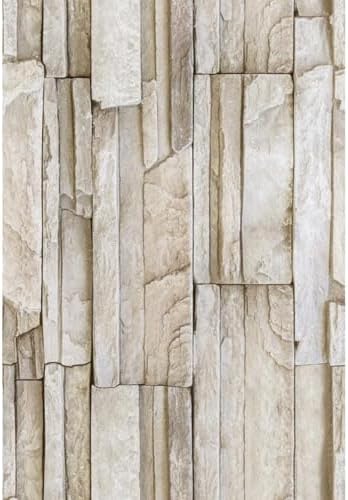 Main Street Peel and Stick Wallpaper Sheets, Stacked Stone by MainStreet