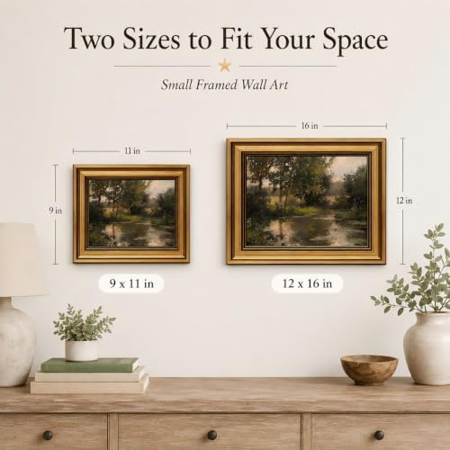 Gold Framed Wall Art, Vintage Countryside Landscape Canvas Prints – Farmhouse - Image 5
