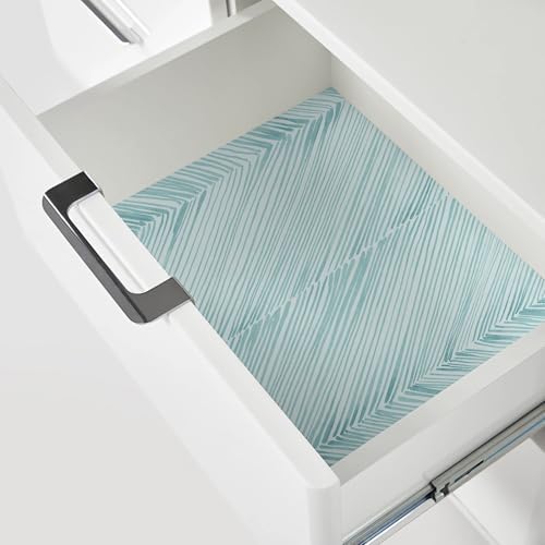 Modern Peel and Stick Wallpaper 17.3"x120" Teal Green Herringbone Striped Wall - Image 4