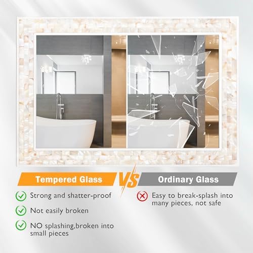 Tanmicoshomy White Framed Rectangle Bathroom Mirrors - Image 4