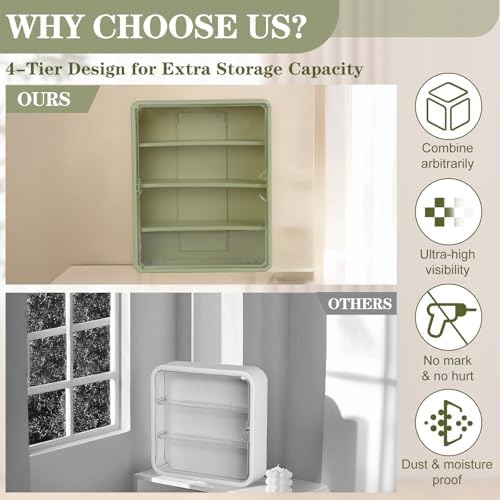4-Tier Clear Display Case for Figures, Wall-Mounted Display Box - Image 4