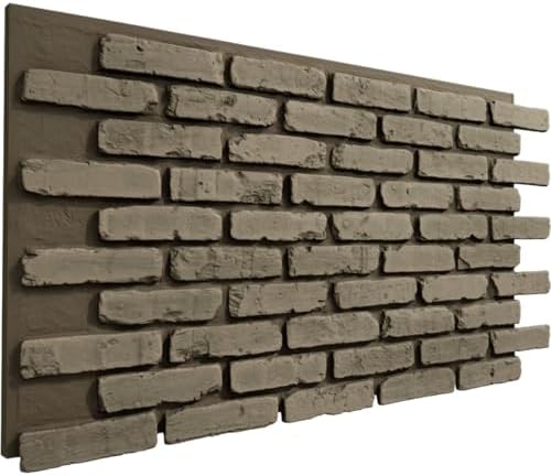 EverStone Aged Brick Faux Brick Panel, 46 7/8"W x 27"H x 1 1/4"D, Vintage White - Image 3