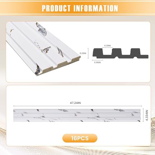 16 Pack Faux Marble Slat Wall Panels - Image 2
