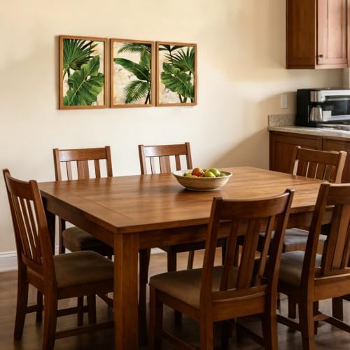 RZIGERNO 3 Pcs Tropical Palm Leaf Canvas Wall Art, 12x16 Inches Wood Framed - Image 3