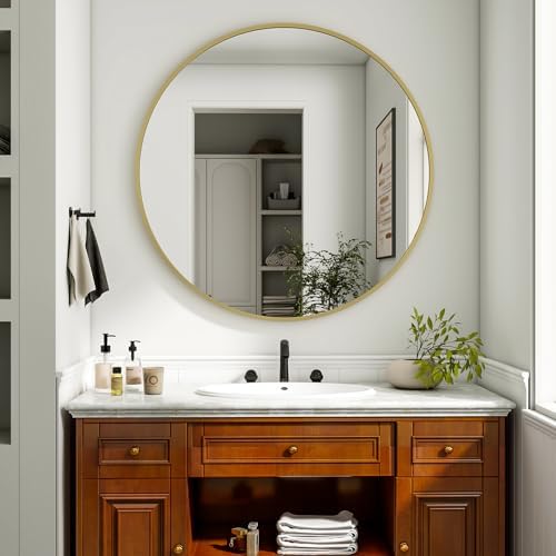 XRAMFY 36 Inch Round Mirror-Gold Circle Mirrors - Image 4
