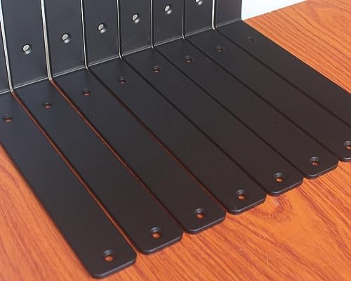 32 Pack - L 10" x H 6" x W1.5, 5mm Thick Black L Shelf Bracket, Iron Shelf - Image 7