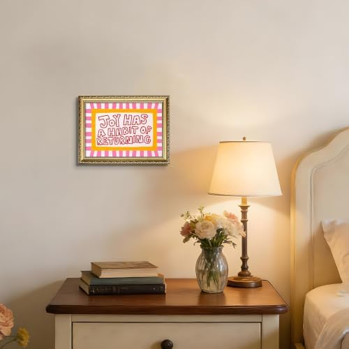 Gold Framed Quote Wall Art, Joy Has A Habit Of Returning Print - Image 6