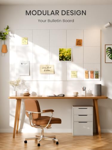 Bumusty 36"x 24" Large Felt Bulletin Board Tiles, Milky White - Image 7