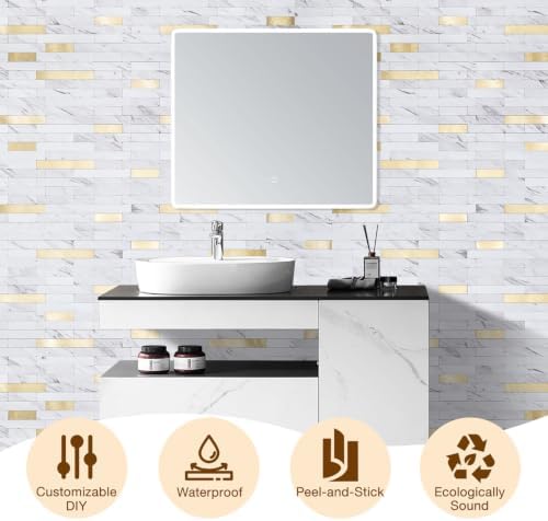 Peel and Stick Backsplash Tile Waterproof Removable PVC Wall Sticker 3D Faux - Image 7