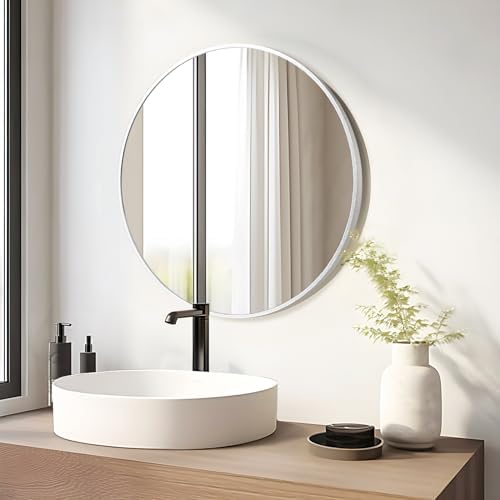 Silver Round Mirror 30 Inch, Wall Circle Mirror - Image 4