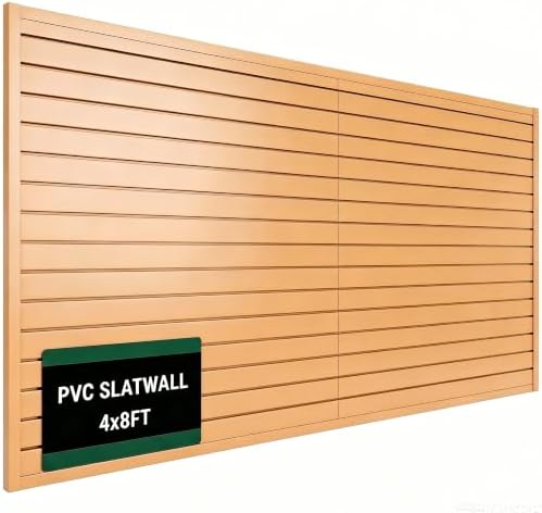 Slat Wall Paneling 4x8 ft Garage Organizer Storage Systems, Heavy Duty PVC by VDTEB