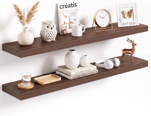 Acovy 40x8in Floating Shelves 2 Pack, Wall Mount Display Shelf by Acovy