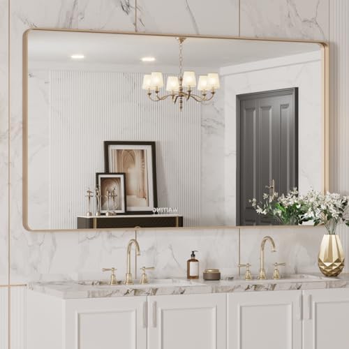 LOAAO 50"X30" Gold Bathroom Mirror by LOAAO