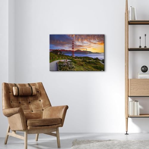 Nature Mountain Landscape Wall Art San Francisco Golden Gate Bridge Pictures - Image 6