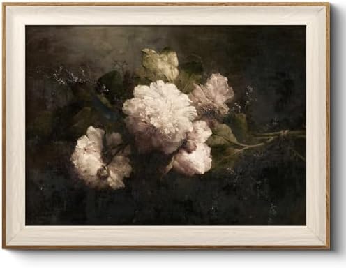 VIYYIEA Framed Rustic Peony Botanical Wall Art by VIYYIEAART