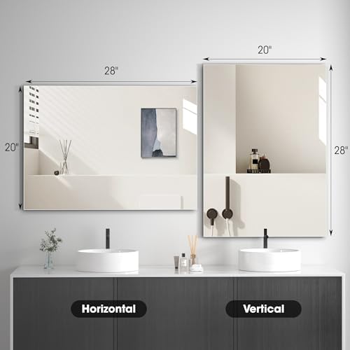 Hasipu Bathroom Mirror for Wall Vanity Mirror 20"x28"-2pcs, Frameless Mirror - Image 3