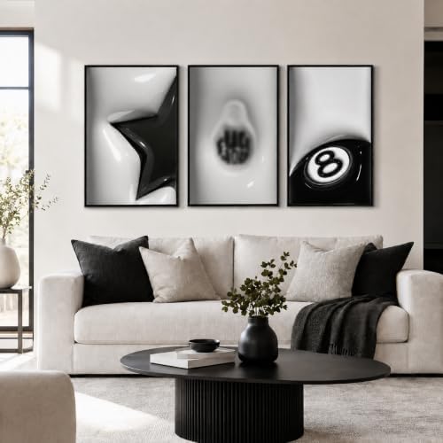 3Pcs Lucky 8 Ball Wall Art, 12x16 Inch - Image 4