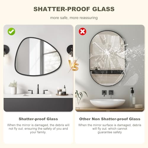 WallBeyond Asymmetrical Mirror, Irregular Wall Mirror, Wall Mirrors Decorative - Image 5