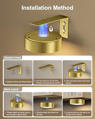 3-Pack Gold Picture Lights for Wall, Battery Operated - Image 6