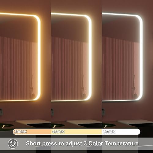 48"x36" Black LED Bathroom Mirror - Image 2