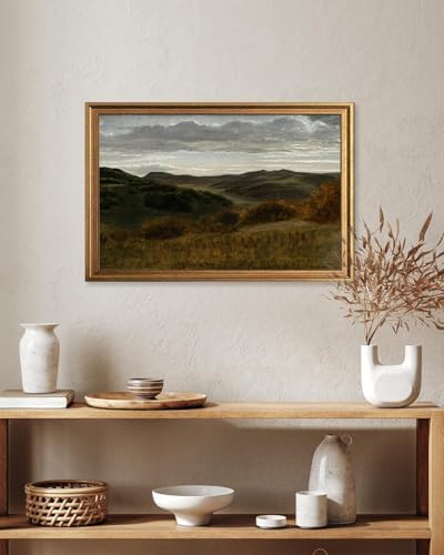 KBKBART Large Canvas Gold Framed Wall Art, Moody Dark Mountain Prints - Image 7