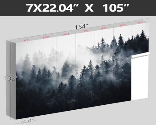XMPMBM-Misty Forest Fabric Wallpaper Pine Forest Living Room Bedroom Bathroom - Image 4