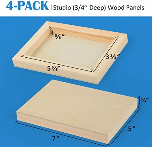 Falling in Art 4 Pack 5x7’’ Unfinished Birch Wood Panels Kit - Image 4
