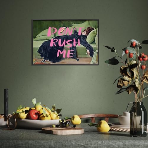Vintage Don'T Rush Me Pink Graffiti Posters Preppy Style Maximalist Canvas Wall - Image 6