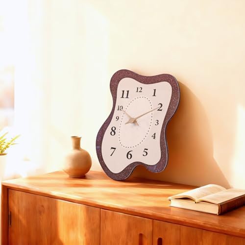 Mid Century Irregular Shape Retro Wall Clock, 14 x 10 Inch - Image 7