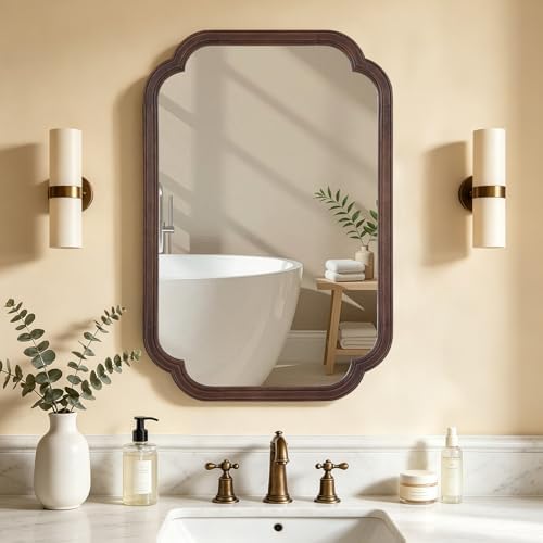 HOMECOOKIN Wood Bathroom Mirror by HOMECOOKIN