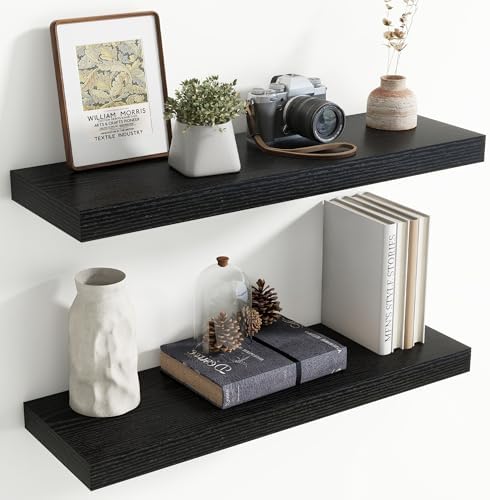 30 Inch Floating shelves for Wall, 8 Inch Deep, Invisible Brackets by Axeman