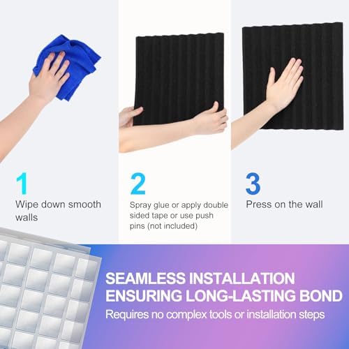 JBER 12 Pack Acoustic Foam Panels, Wedges Sound Proof Foam Panels - Image 6