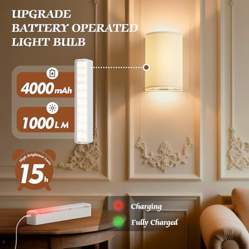 OCATO Wall Sconces Battery Operated Wireless Wall Sconces Set of Two - Image 3