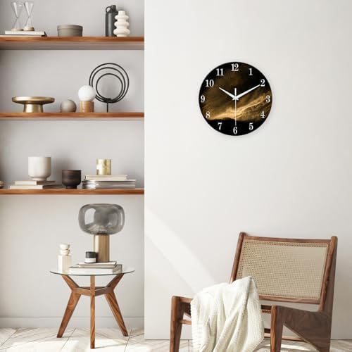 Black and Glod Wall Clock Battery Operated 16 Inch - Image 4