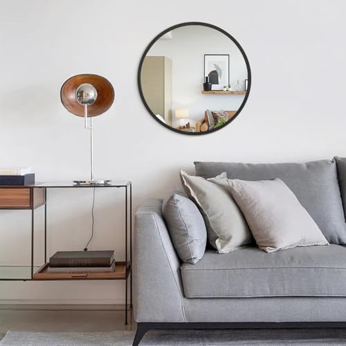 JJUUYOU Round Wall Mirror 20" Hanging Circle Mirror Round Mirrors - Image 7