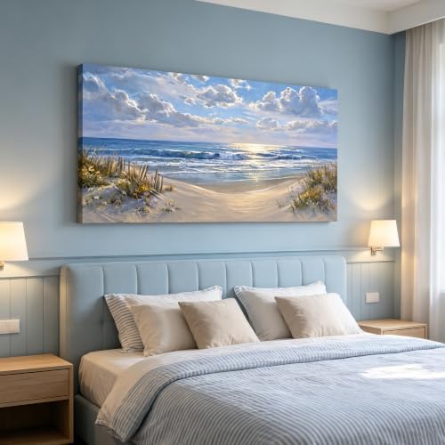 sea Beach Canvas Wall Art Ocean Nature large Framed decor HD High-definition - Image 3