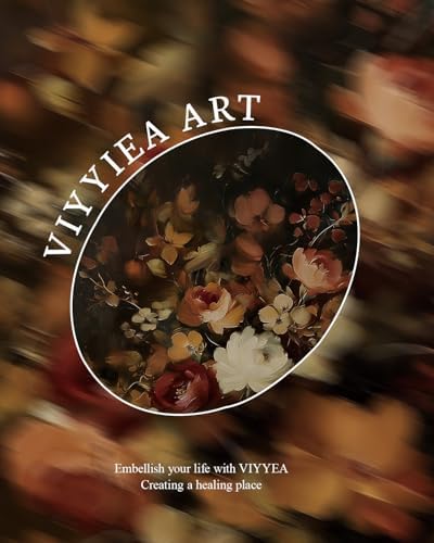 VIYYIEA Gold Framed Moody Dark Floral Wall Art, 16x12 Inch - Image 4