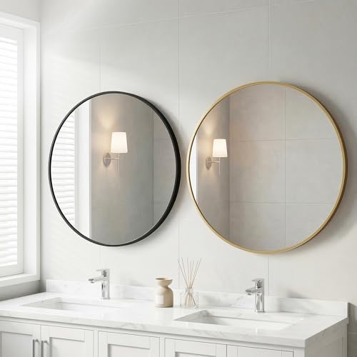 OLIXIS Circle Mirror 30 Inch, Bathroom Round Wall Mirror - Image 2
