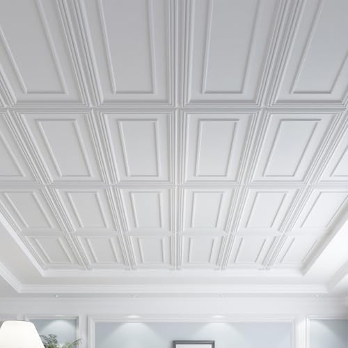 Art3d PVC Ceiling Tiles, 3D Plastic Sheet in White, 2 × 4 ft - Image 2