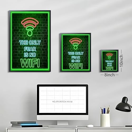 Framed Gamer Wall Art, Boys Game Room Wall Decor Painting, The Only Fear Is No - Image 6