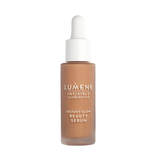 Lumene Invisible Illumination Instant Beauty Glow Serum - Sheer-Coverage Face Makeup + Brightening Serum - Infused with Nordic Algae and Vitamin E for Instant Radiance - Universal Bronze (30ml)